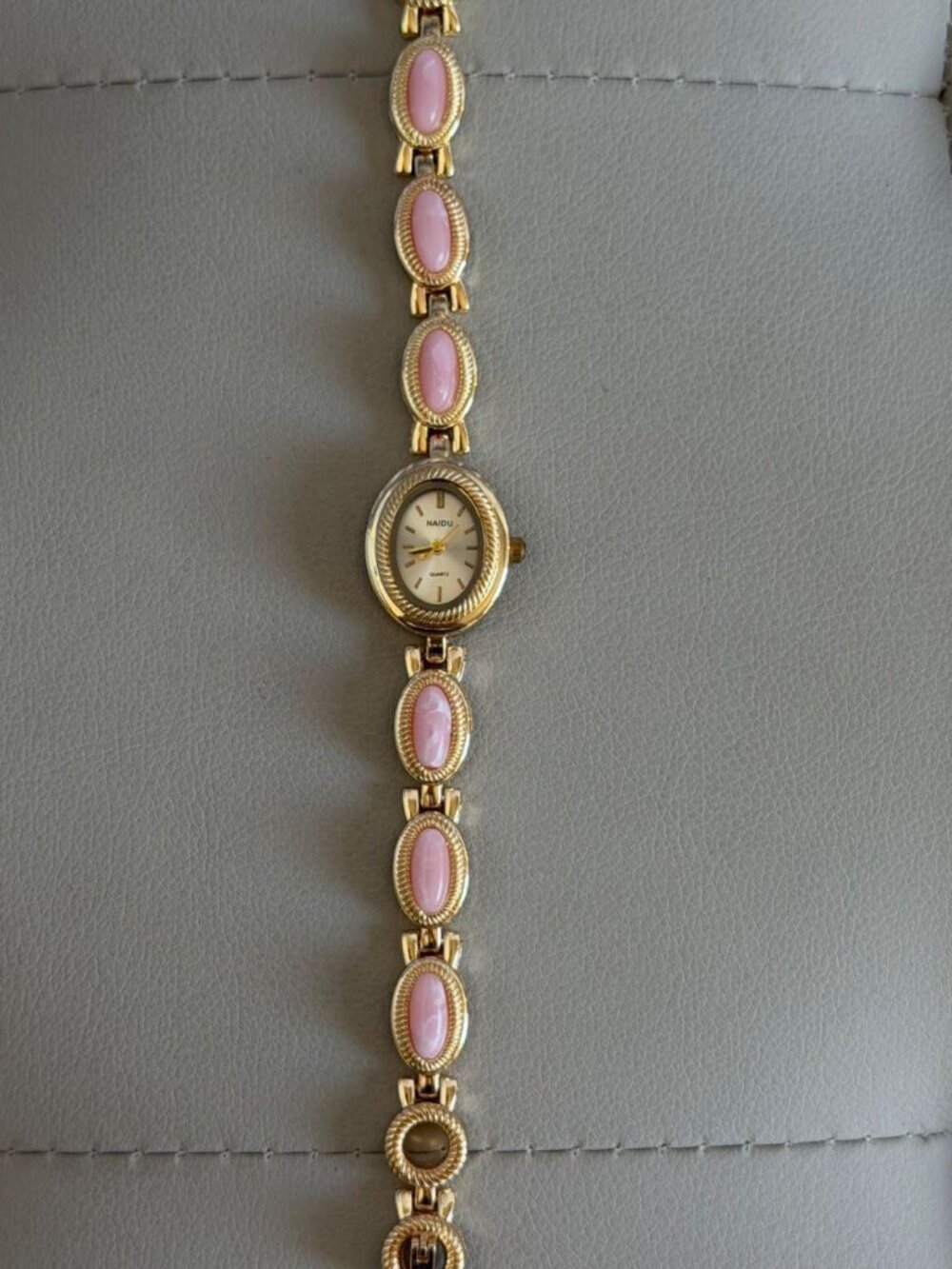 Dainty Pink Gemstone Link Band Watch Preppy Y2K OS